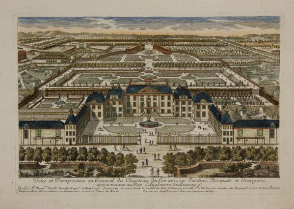 Veüe et Perspective en General du Chasteau du Loo avec ses Jardins, Bosquets et Orangerie, appartenant au Roy d’Angleterre Guilleaume 3e (titre inscrit) RN.2008.34