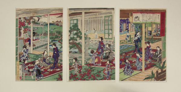 Geishas dans un pavillon triptyque RN.2008.84